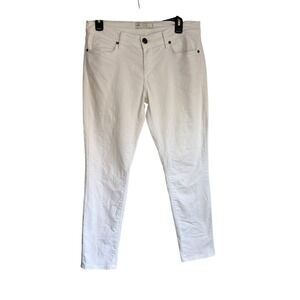Free People, White Ankle Length Mid-Rise Skinny Jeans, Stretch, Size 29 Waist